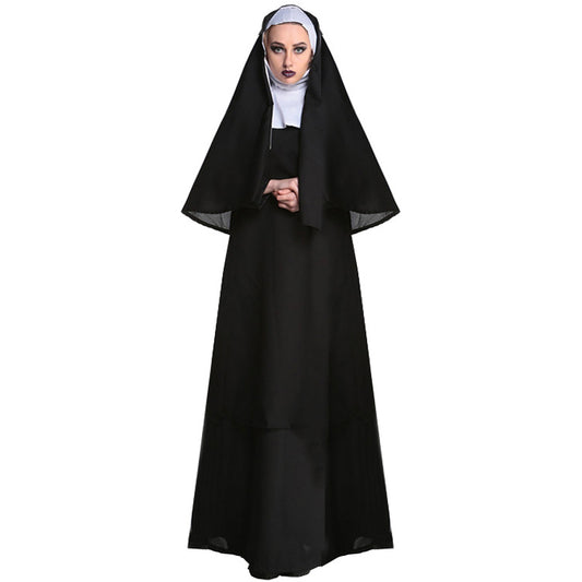 M-XL Halloween Dress Nun Costume Uniform Priest Costume Middle Eastern Prom Table Costume