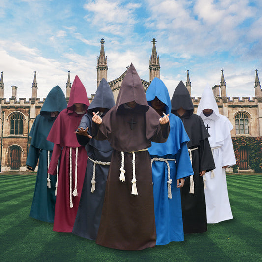 Medieval Monk Costume Wizard Priest Cos Costume Halloween Death Robe Cosplay Cosplay Costume